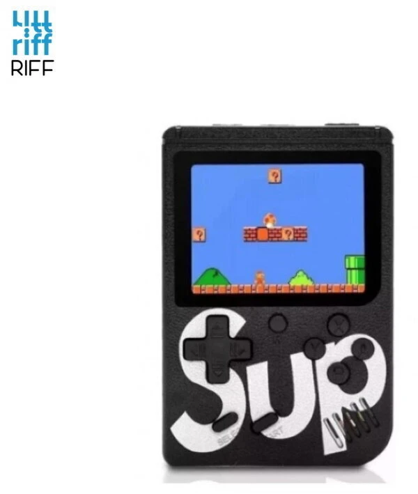 Žaidimų konsolė Riff Retro mini Sup Game (3" LCD) su 400 žaidimų, Juoda