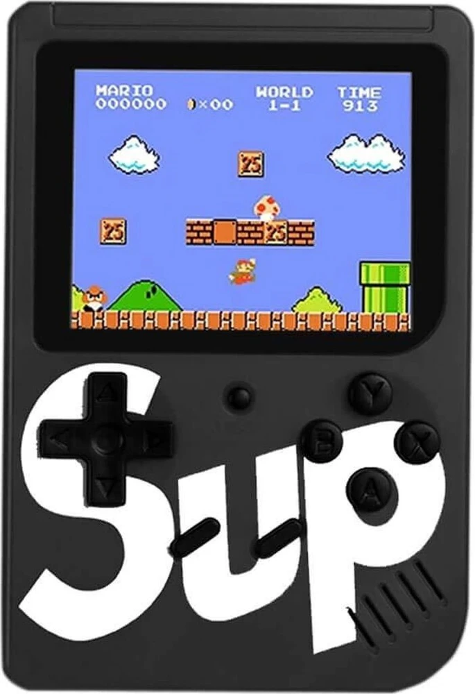 Žaidimų konsolė Riff Retro mini Sup Game (3" LCD) su 400 žaidimų, Juoda