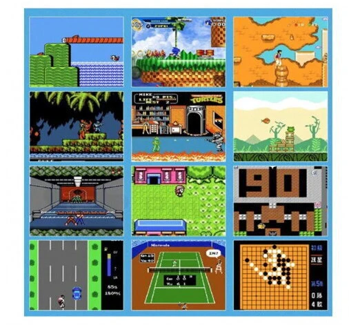 Žaidimų konsolė Riff Retro mini Sup Game (3" LCD) su 400 žaidimų, Juoda