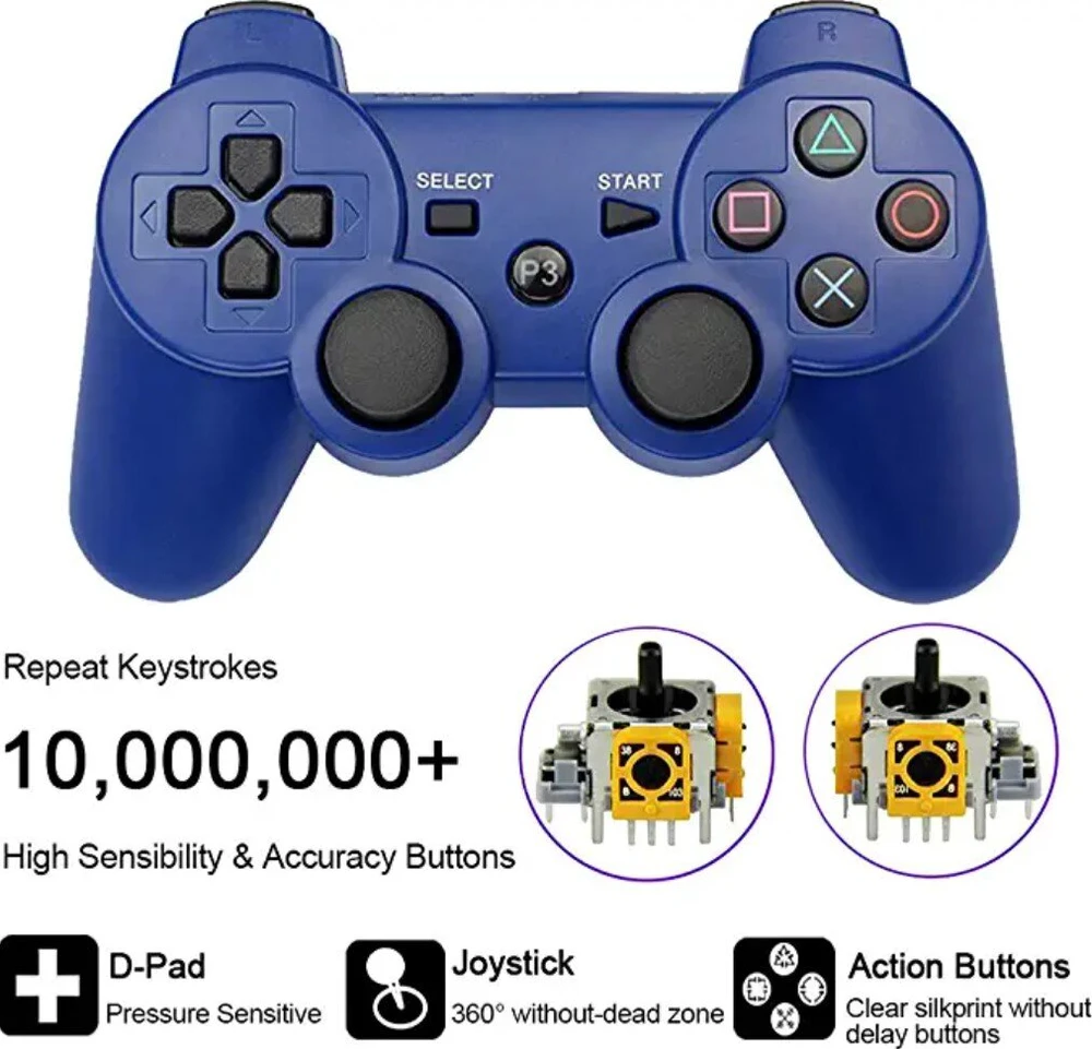Žaidimų pultelis Žaidimų pultelis Games World PS3 Doubleshock 3 bevielis žaidimų pultelis / valdiklis, melynas, skirtas PS3