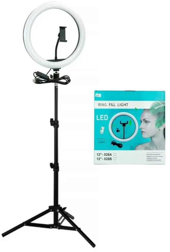 Žiedinė lempa 10" su trikojiu stovu