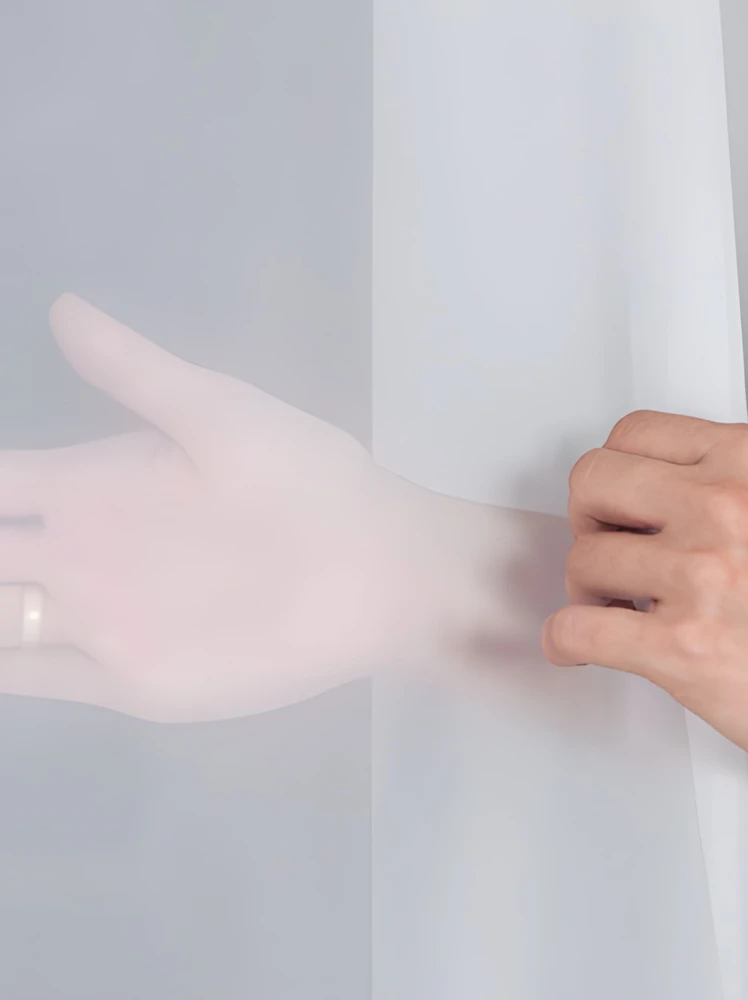 Dule Interior dieninių užuolaidų audinys Vualis Optic Baltas, su švineliu