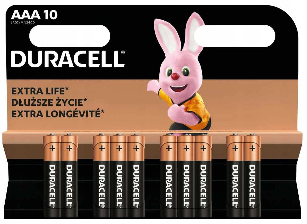 Duracell AAA baterijos 10 vienetų pakuotė