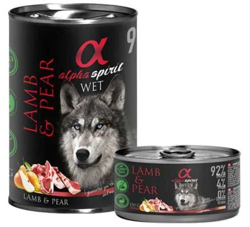 ALPHA SPIRIT WET konservas su ėriena ir kriaušėmis 400g 6vnt