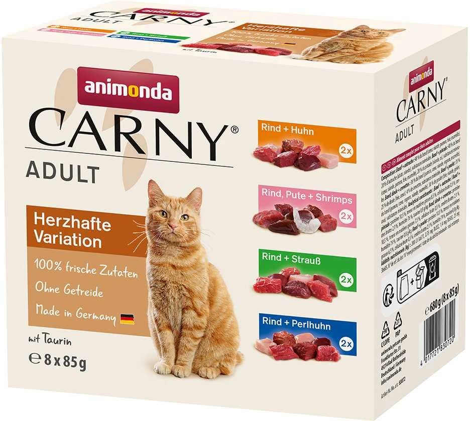ANIMONDA Carny Adult Mix - šlapias kačių ėdalas - 8 x 85 g