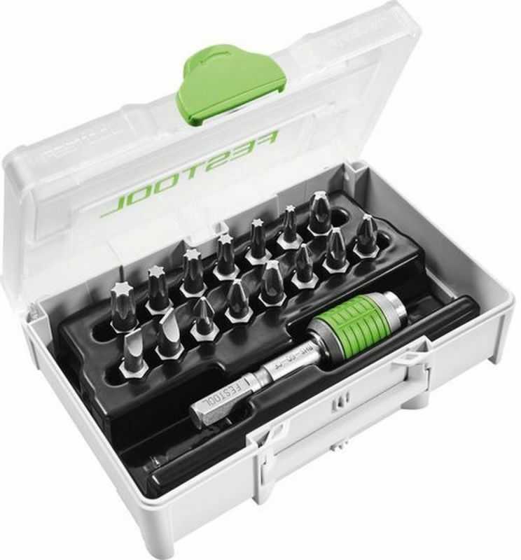 Sukimo antgalių komplektas Festool SYS3 XXS CE-MX BHS 60; 15 vnt. + laikiklis