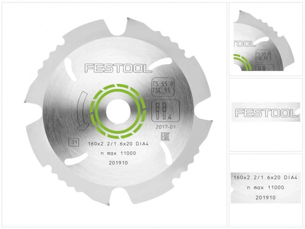 Deimantinis pjovimo diskas Festool DIA4; 160x2,2x20 mm