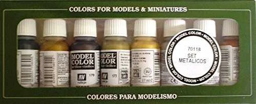 Vallejo Vallejo: 70.118 - Model Color - Effects - Metallic Colors (8 x 18 ml)