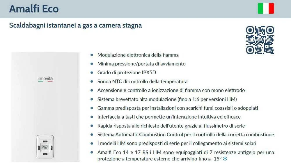 Dujinis vandens šildytuvas Innovita Amalfi Eco 11 RS i (24,3 kW) MTN+LPG