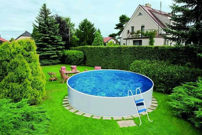 Antžeminis baseinas Azuro 3,60×0,90m, Baltas, LAGOON įdėklas 0,25mm (su lakuotomis kopėčiomis, Skimmfilter 12V)