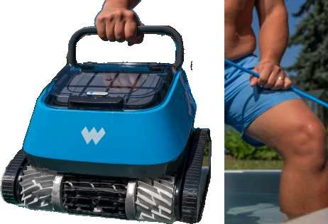 Baseino valymo robotas AZURO WARRIOR 2 - filtro vandens tūris 14m3/h; valymo ciklas 2 valandos, valo dugną ir sieneles