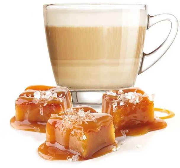 Dolce Vita Caramel Salato — sūdyto karamelės cappuccino kavos kapsulės 16vnt. (tinka Lavazza A Modo Mio* sistemai)