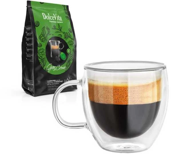 Dolce Vita Gran Crema — kreminės tekstūros kavos kapsulės 16vnt. (70% Arabica) (tinka Lavazza A Modo Mio* sistemai)