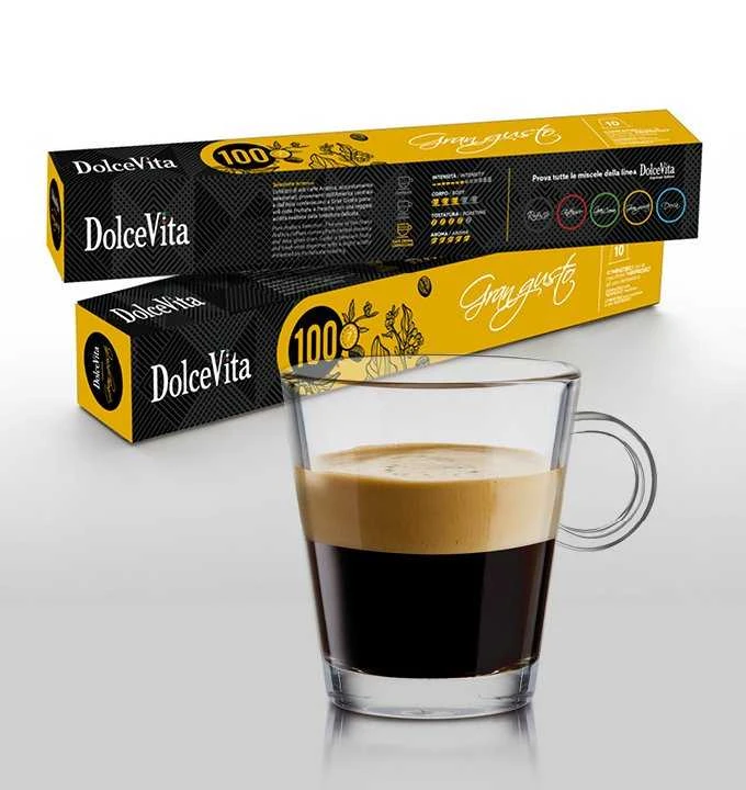 Dolce Vita Gran Gusto — pilno skonio kavos kapsulės 10vnt. (100% Arabica) (tinka Nespresso* sistemai)