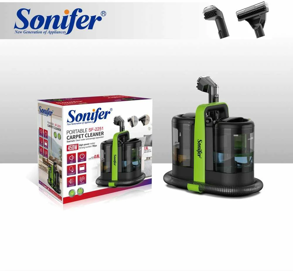 Kilimų valymo siurblys Sonifer SF-2251 – 450 W, šlapias + sausas, 1,2 m žarna