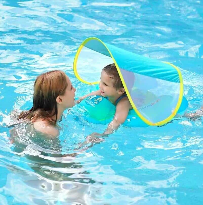 Mokomasis plaukimo ratukas su stogeliu SWIMBOBO