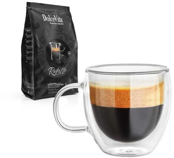 Dolce Vita Ristretto — ristretto kavos kapsulės 16vnt. (20% Arabica) (tinka Lavazza A Modo Mio* sistemai)