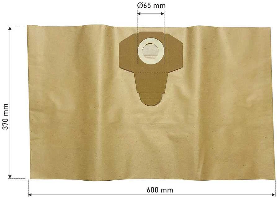 Conel Dulkių maišeliai Parkside / Einhell / Grizzly / Caramba dulkių siurbliams. 30 L - 5 vnt.