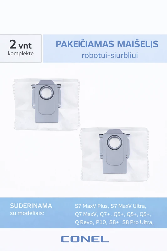 CONEL dulkių siurblio maišeliai Roborock dulkių siurbliams