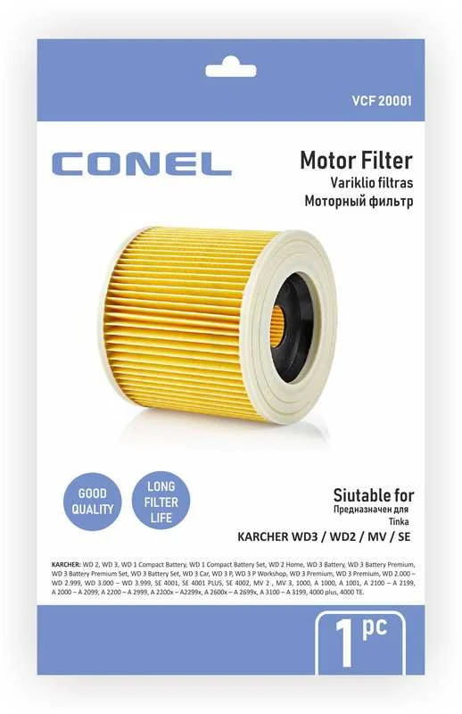 Conel Filtras gofruotas KARCHER WD3 / WD2 / MV / SE dulkių siurbliams