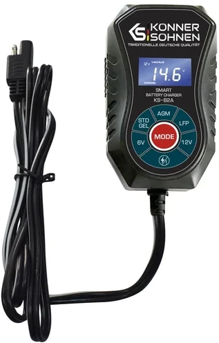 Automatinis 6 V/12 V akumuliatoriaus įkroviklis 2 A su SAE kištuku, KS B2A KÖNNER & SÖHNEN