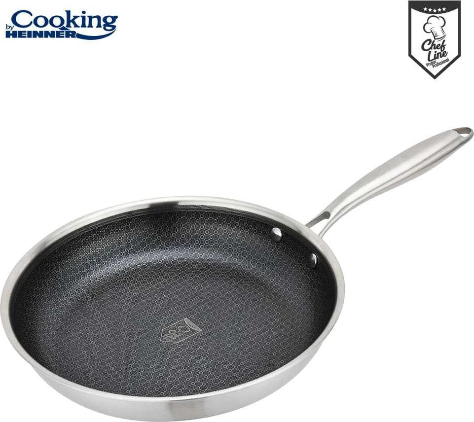 Cooking By Heinner NERŪDIJANČIO PLIENO KEPTUVE SU 3 SLUOKSNIAIS, 28X5,5 CM, TITANIUM 3, „HEINNER“ GAMINTOJAS