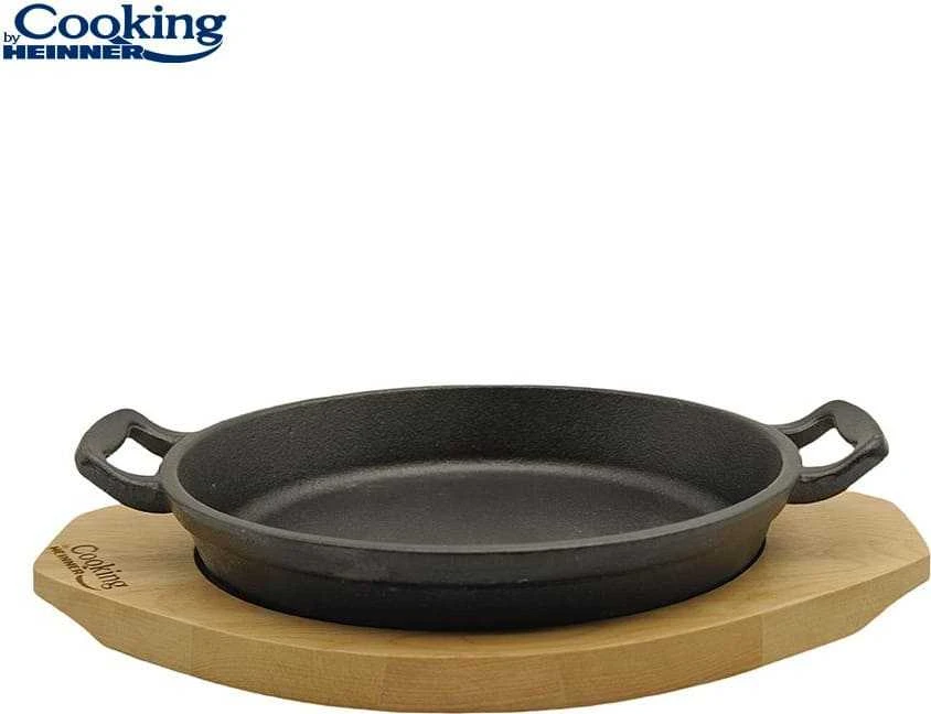 Cooking By Heinner Gryno ketaus serviravimo keptuvė su medine atrama, 20 cm skersmens, „Heinner“ gamina