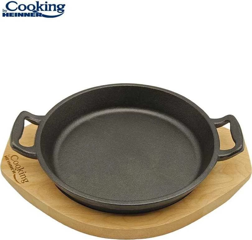 Cooking By Heinner Gryno ketaus serviravimo keptuvė su medine atrama, 20 cm skersmens, „Heinner“ gamina