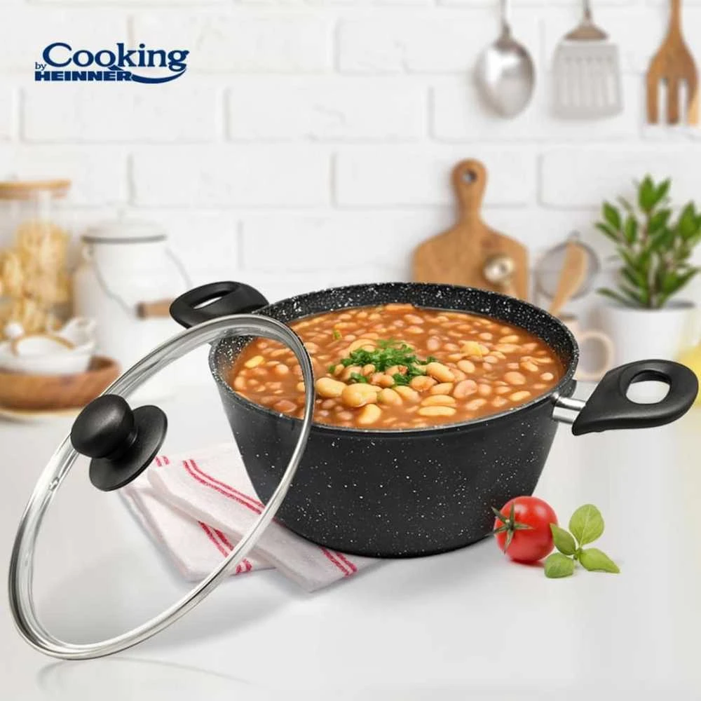 Cooking By Heinner Puodas su dangčiu aliuminio su keramikos danga 3.8L 24x10cm HR-NL-24S HEINNER