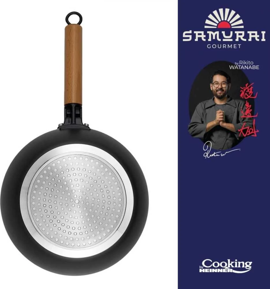 Cooking By Heinner Wok keptuvė su dangčiu aliuminio su keramikos danga 26x7.5cm HR-SNT-W26 HEINNER