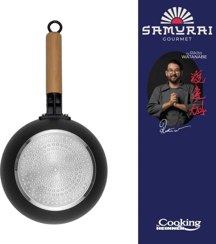Cooking By Heinner Wok keptuvė su dangčiu aliuminio su keramikos danga 20x7cm HR-SNT-WC20 HEINNER