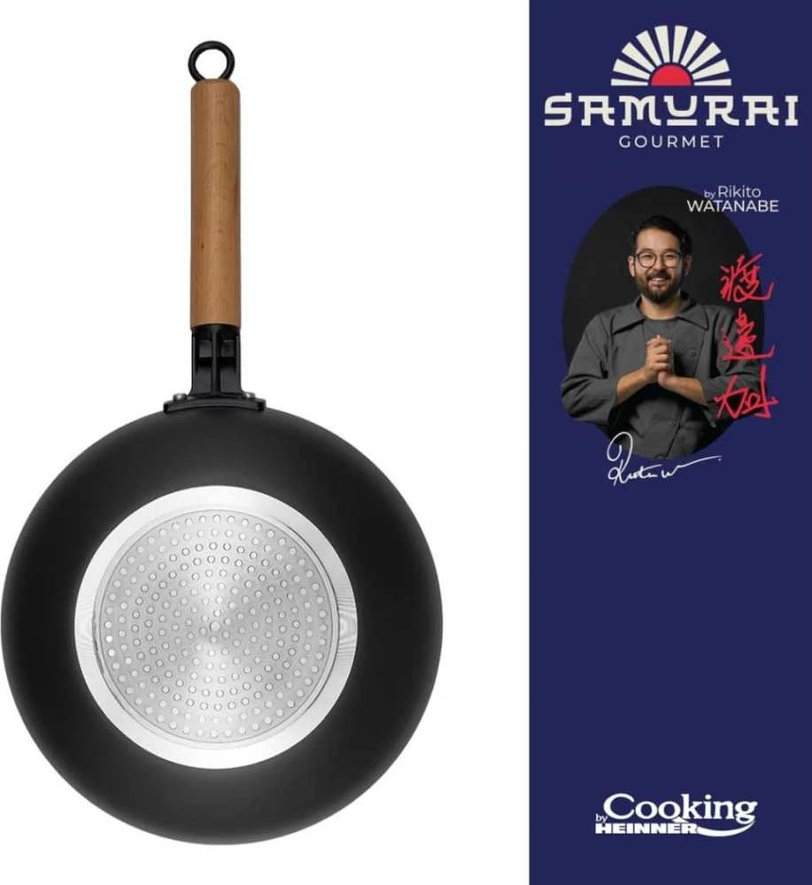 Cooking By Heinner Wok keptuvė su dangčiu aliuminio su keramikos danga 28x8cm HR-SNT-WC28 HEINNER