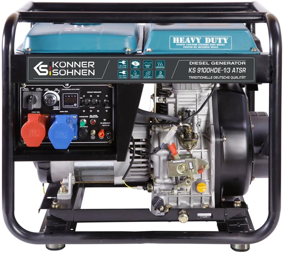 Konner & Sohnen Dyzelinis generatorius Konner amp Sohnen KS 9100HDE-1/3 ATSR, 7.5 kW