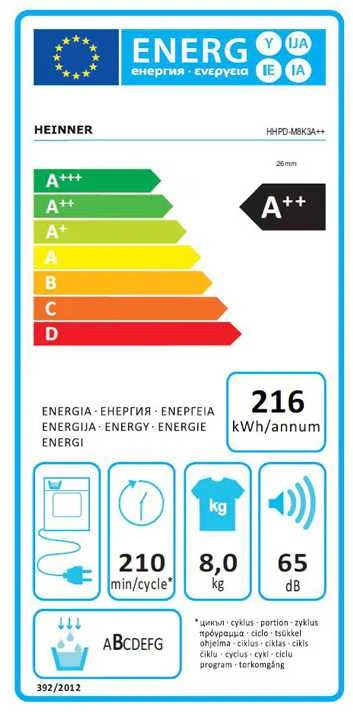 HEINNER šilumos siurblio džiovyklė HHPD-M8K3A++