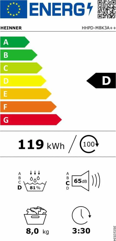 HEINNER šilumos siurblio džiovyklė HHPD-M8K3A++