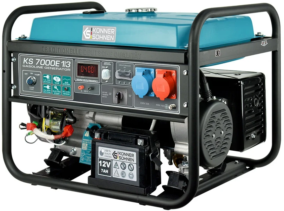 KÖNNER & SÖHNEN trifazis benzininis generatorius KS 7000E-1/3, 5,0 kW, 230/400 V, el. starteris