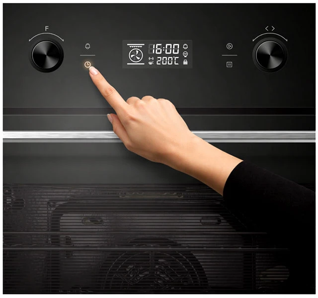 Įmontuojama 70L orkaitė su savaiminio išsivalymo funkcija, HBO-M7010GCDRP-GBK HEINNER