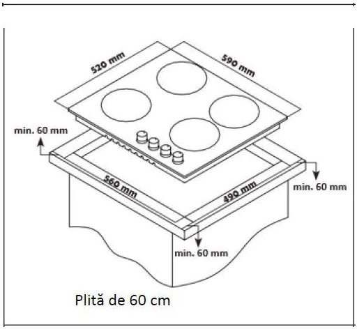 Kaitlentė HEINNER PASTABAMOJAMOJI VIRTUVĖ HBH-S584I-IX