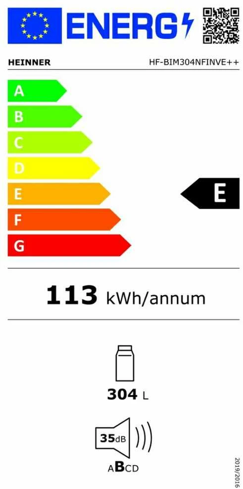 Įmontuojamas šaldytuvas HF-BIM304NFINVE++ HEINNER