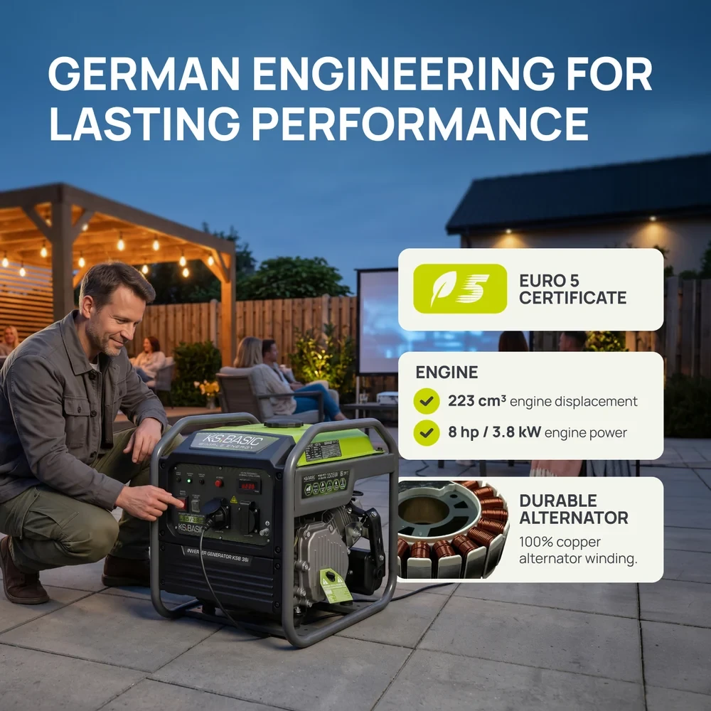 Inverterinis benzininis generatorius 3500 W KSB 38i, KÖNNER & SÖHNEN