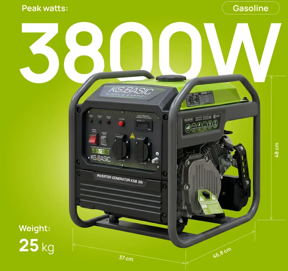 Inverterinis benzininis generatorius 3500 W KSB 38i, KÖNNER & SÖHNEN