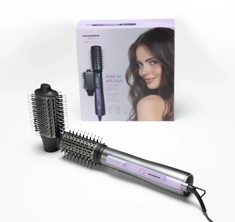 Karšto oro šepetys 1200 W, pilkos/violetinės spalvos, HAB-Y12DC-GY2 HEINNER