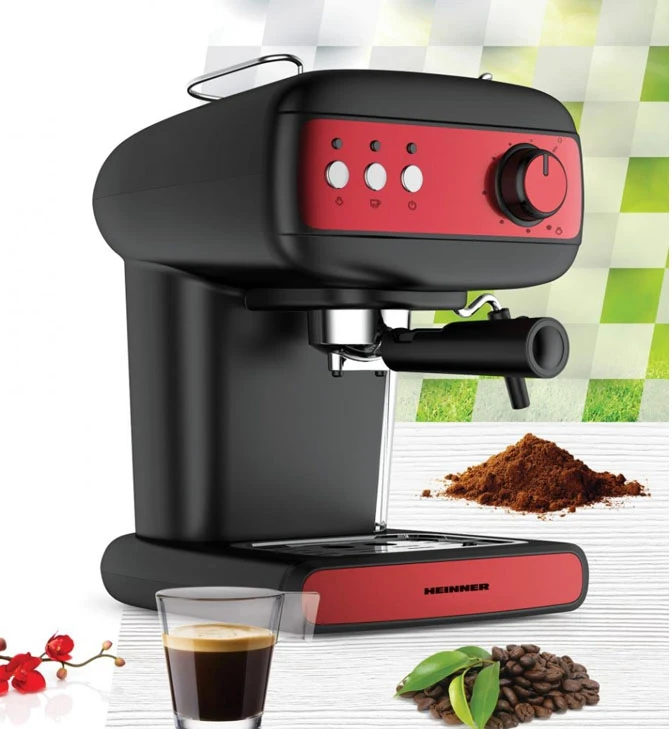 Kavos aparatas ESPRESSOR HEINNER Raudona Boquette HEM-1100BKRD
