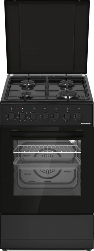 Kombinuota dujinė viryklė HFSC-S60LITGC-BK HEINNER