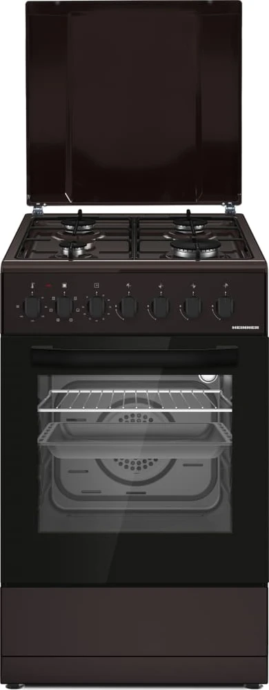 Kombinuota dujinė viryklė HFSC-S60LITGC-BRW HEINNER