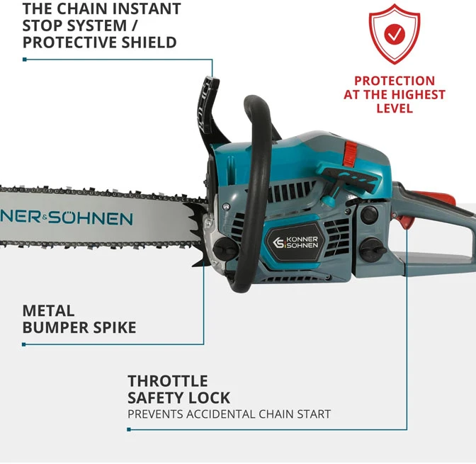 Benzininis grandininis pjūklas 54.5cc 50cm/20" KS CS31G-20 KONNER & SOHNEN