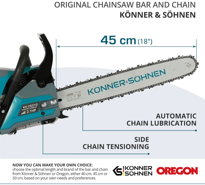 Konner & Sohnen KÖNNER &amp; SÖHNEN KS BENZININIS GRANDININIS PJŪKLAS CS31G-18