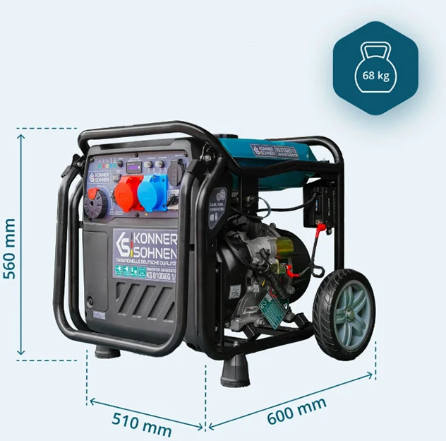 Konner & Sohnen KS inverterinis generatorius HYBRYDOWY KS 8100iEG 1/3 7,2kW 230V