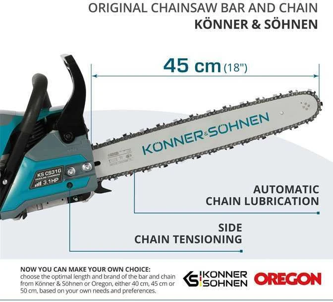 Konner & Sohnen KÖNNER &amp; SÖHNEN KS BENZININIS GRANDININIS PJŪKLAS CS31G-18