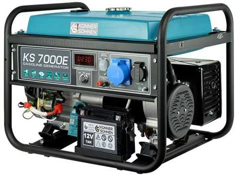 KÖNNER & SÖHNEN BENZINO GENERATORIUS 5.0kW 230V KS 7000E, ELEKTRINIS PALEIDIMAS